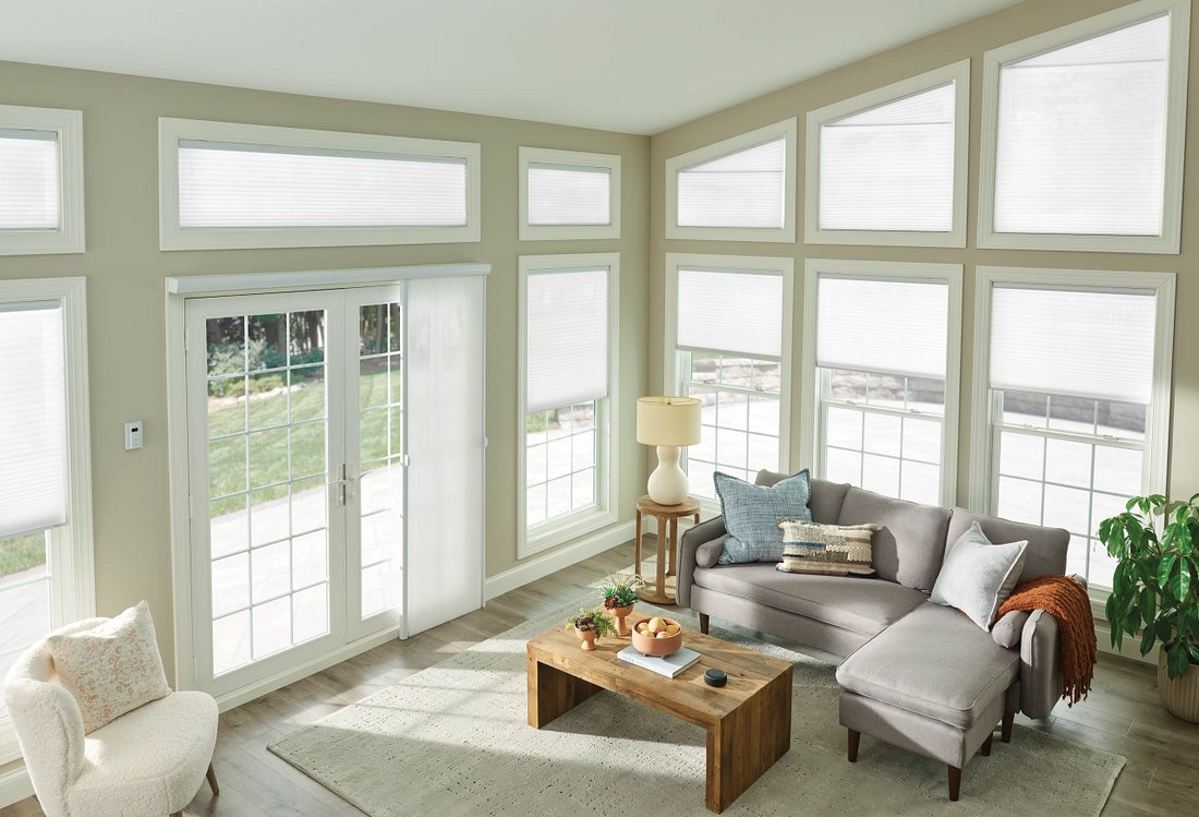 Large window treatment installed by The Blind Guy