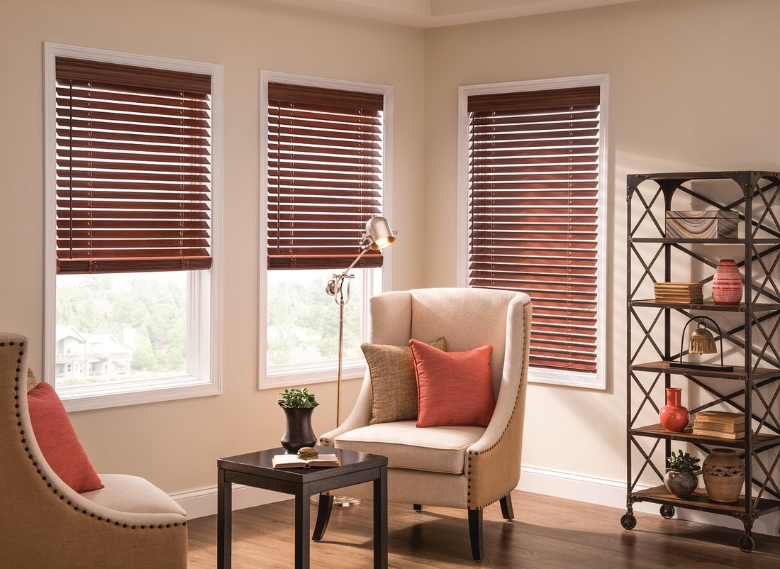 Living room blinds installed by The Blind Guy
