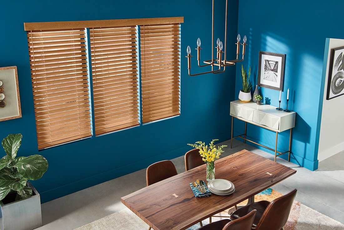 Custom window blinds installed in a Wenatchee Valley home