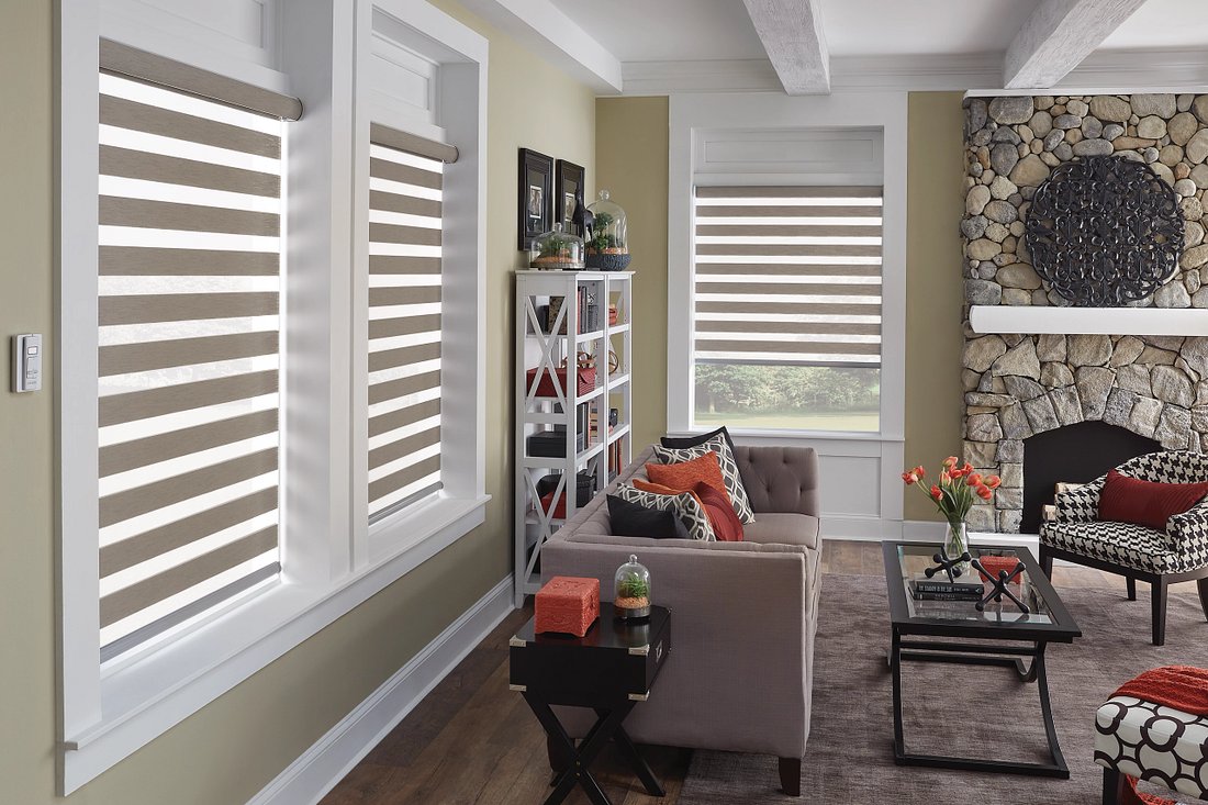 Custom roller and honeycomb shades in a Wenatchee Valley home
